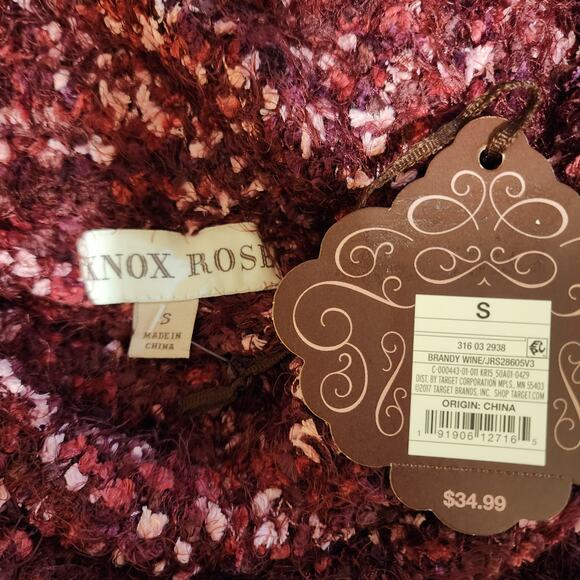 NWT Knox Rose Cowl Neck Sweater, Burgundy, Size Small - Picture 6 of 7